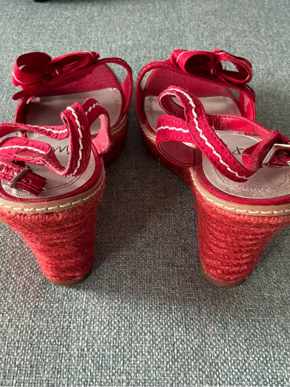 Impo Red Bow Wedge Sandals size 10 M